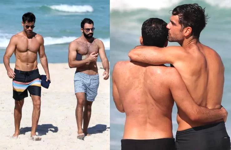 Em Clima De Romance Marcos Pitombo Curte Praia Namorado